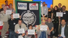 Members of the Medical Practitioners Union, part of Unite the Union, sending a solidarity message to their jailed Bahraini colleagues - 2 March 2013
